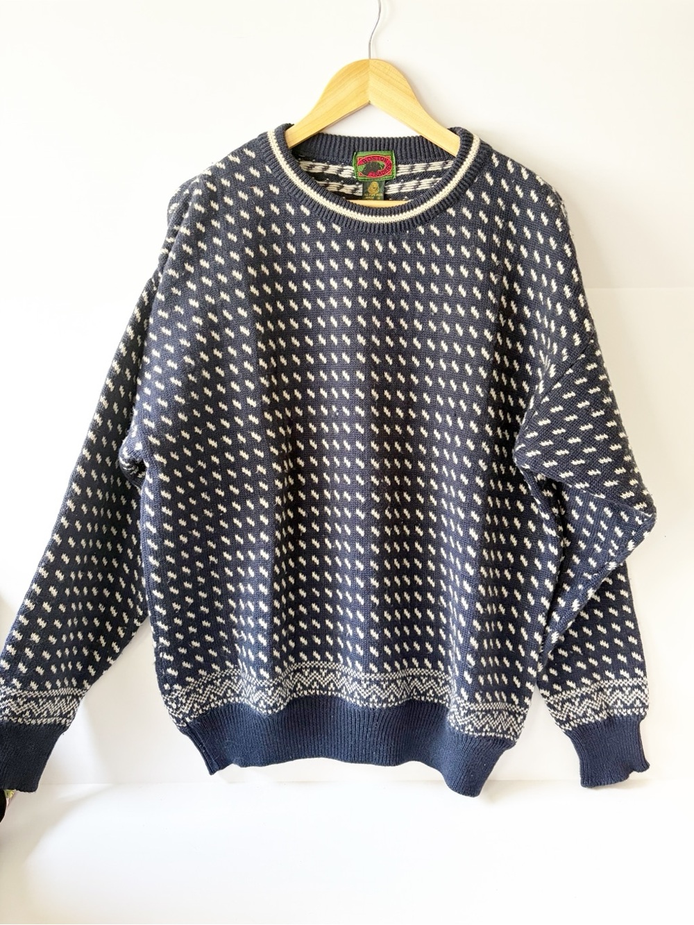 Boston Traders Navy Birdseye Wool Crewneck Sweater Fisherman Vintage Sweater XLT